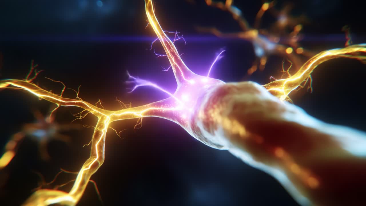 A Captivating Visual Journey Through the Fascinating World of Neurons, Highlighting Their Stunning Structure and Intricate Connections as They Transmit Electrical Signals in the Human Nervous System