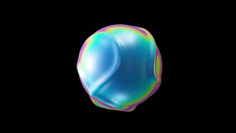 abstract morphing fluid lollipop sphere. liquid smooth distorting object. vibrant bright holographic colors loop motion. colorful gradient blob with transparent background. 4k uhd