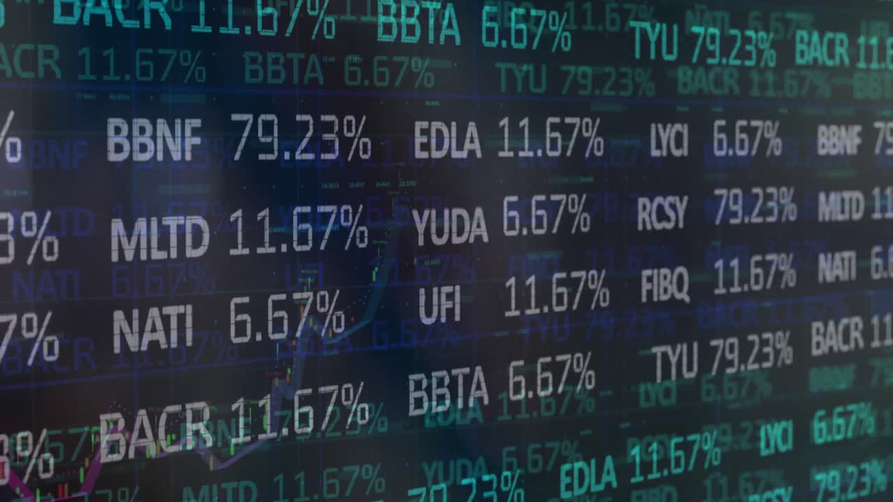 Animation of data processing on black background