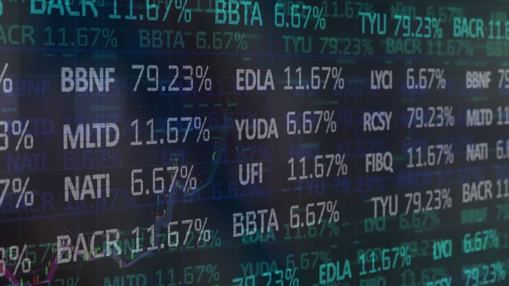 Animation of data processing on black background