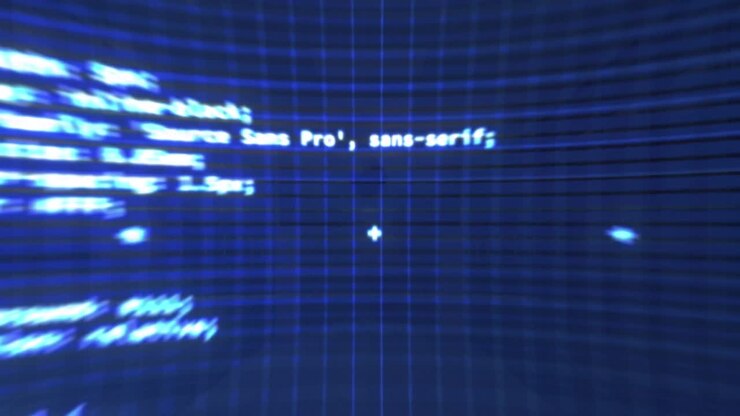 Animation von Datenverarbeitung und digitalem Bildschirm über einem Serverraum