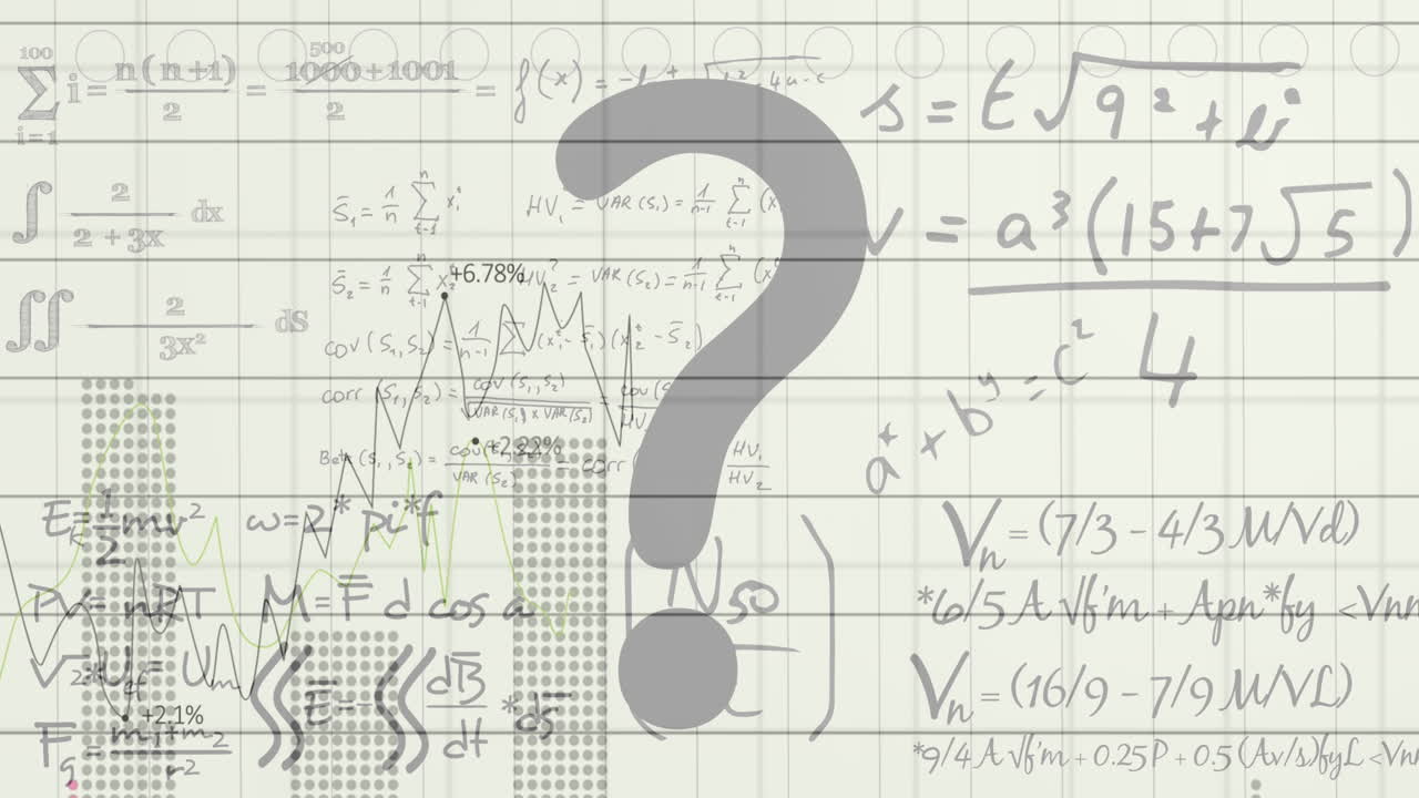 학교 노트북 의 수학 방정식 위 에 있는 질문표 의 애니메이션