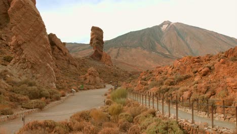 teide volcano and roque cinchado in canary islands, spain
