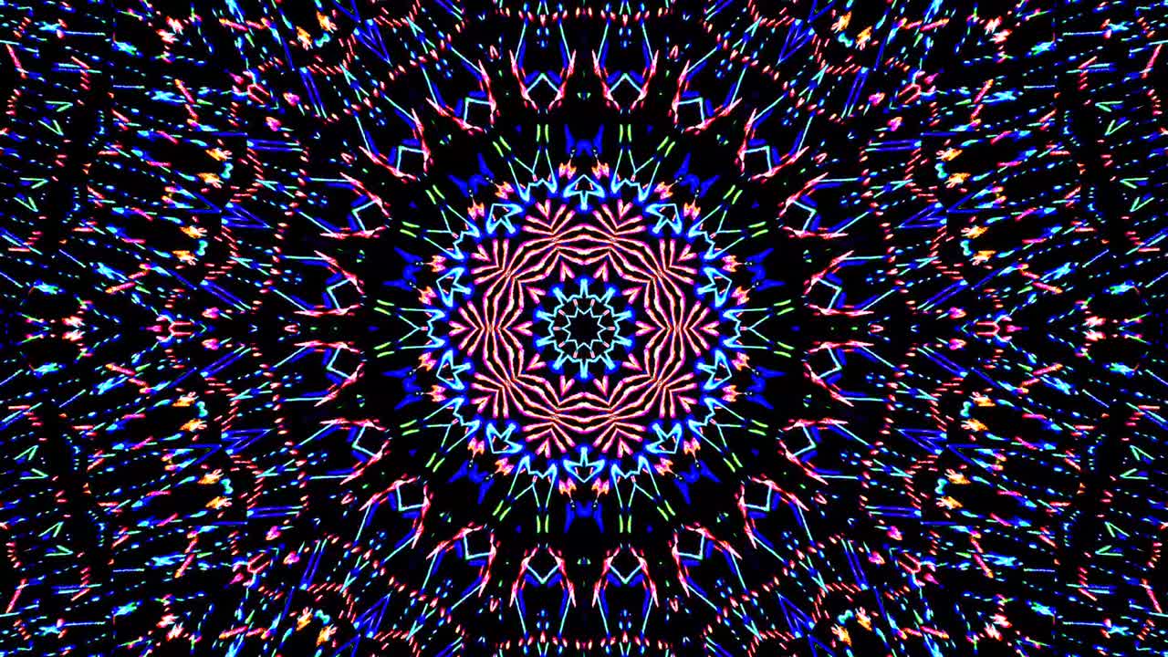 abstract caleidoscopio brillante hermosa línea roja azul movimiento suave con movimiento de luz brillante