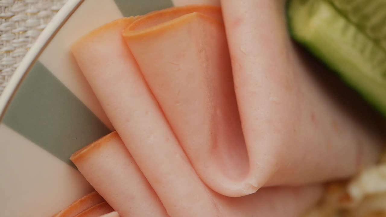 Close-up of Ham Slices