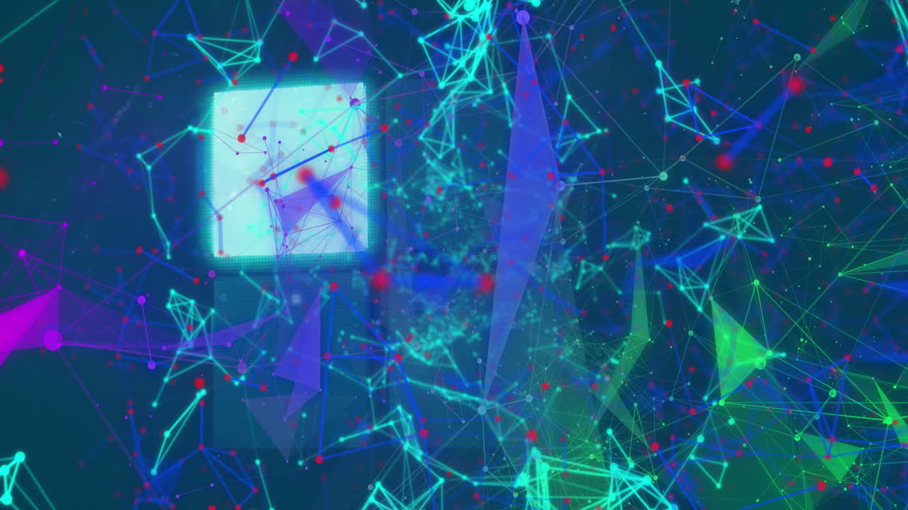 animación del procesamiento de datos sobre formas