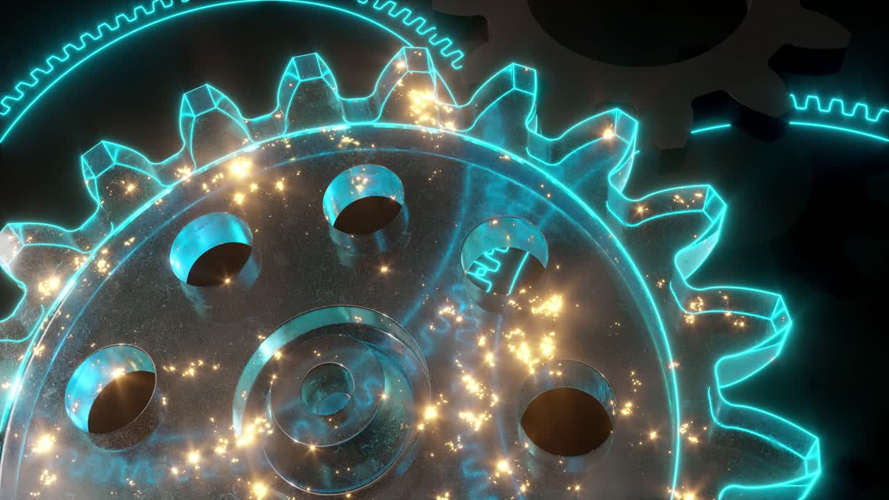 산업용 기어, 기계 구조, 3d 렌더링