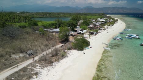 aerial beach view of the gili meno beach