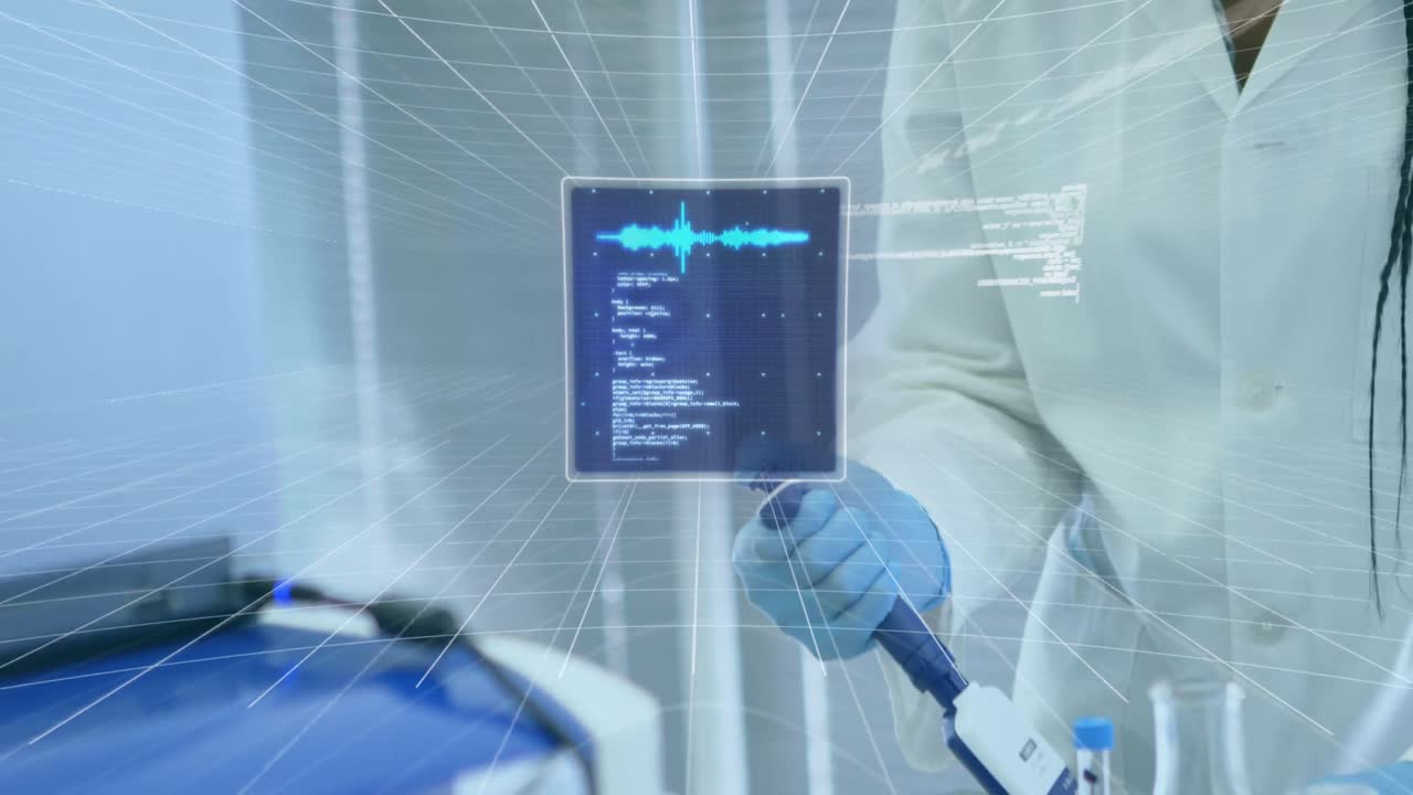 animación de la interfaz digital sobre el laboratorio