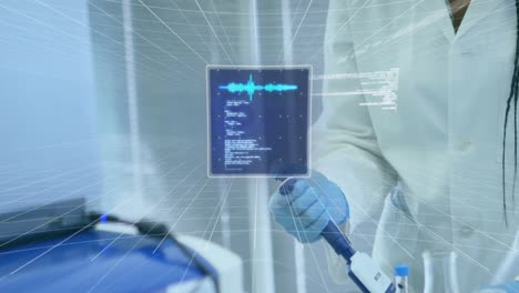 animación de la interfaz digital sobre el laboratorio