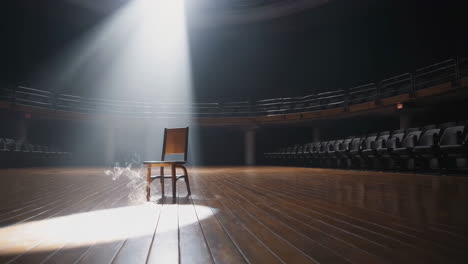 empty stage spotlight on chair