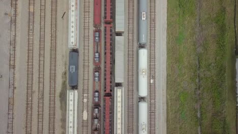 pan over trains and tracks