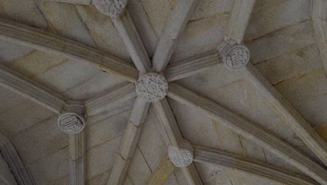 Light-Stone-Ceiling-Of-The-Halls-At-Santo-Estevo-Monastery,-Galicia,-Spain