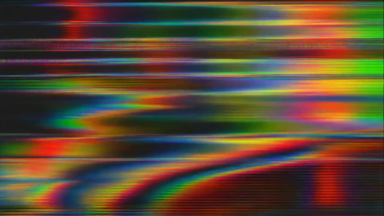 Abstract Digitaal Glitch Effect met Kleurrijke Horizontale Lijnen