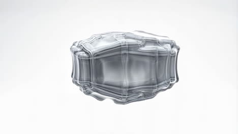 abstract liquid metallic cube on white background