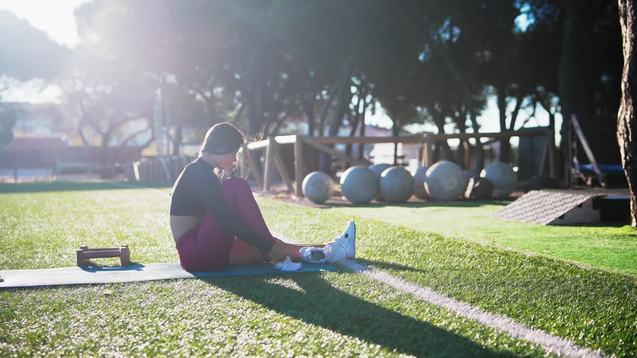 야외 운동 을 하는 여자