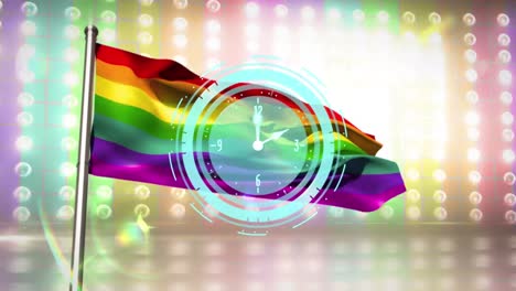 Animation-of-rainbow-flag-and-blue-clock