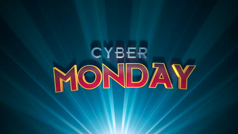 Vintage-Vibes:-Cyber-Monday-Cartoon-Gegen-Sonnenbeschienenes-Retro-Blau