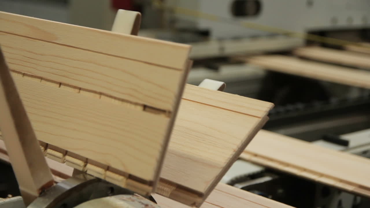 Parquet Production Workshop. Manufacture of flooring, parquet processing