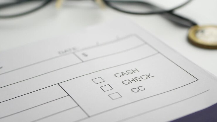 Payment method options: cash, check, cc