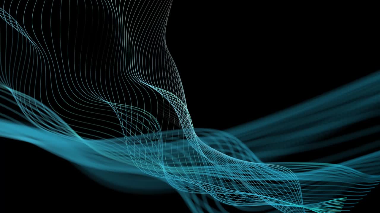 Abstract lines wavy and light on dark background