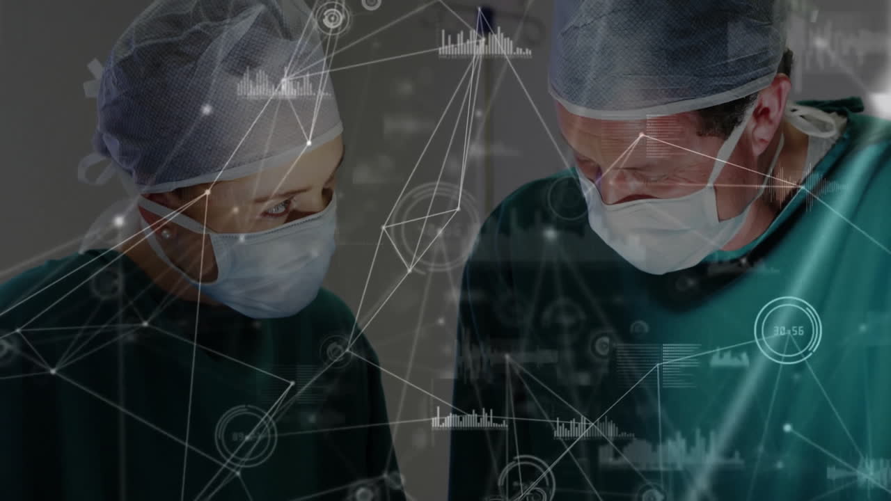 Processing medical data animation over surgeons operating in hospital room