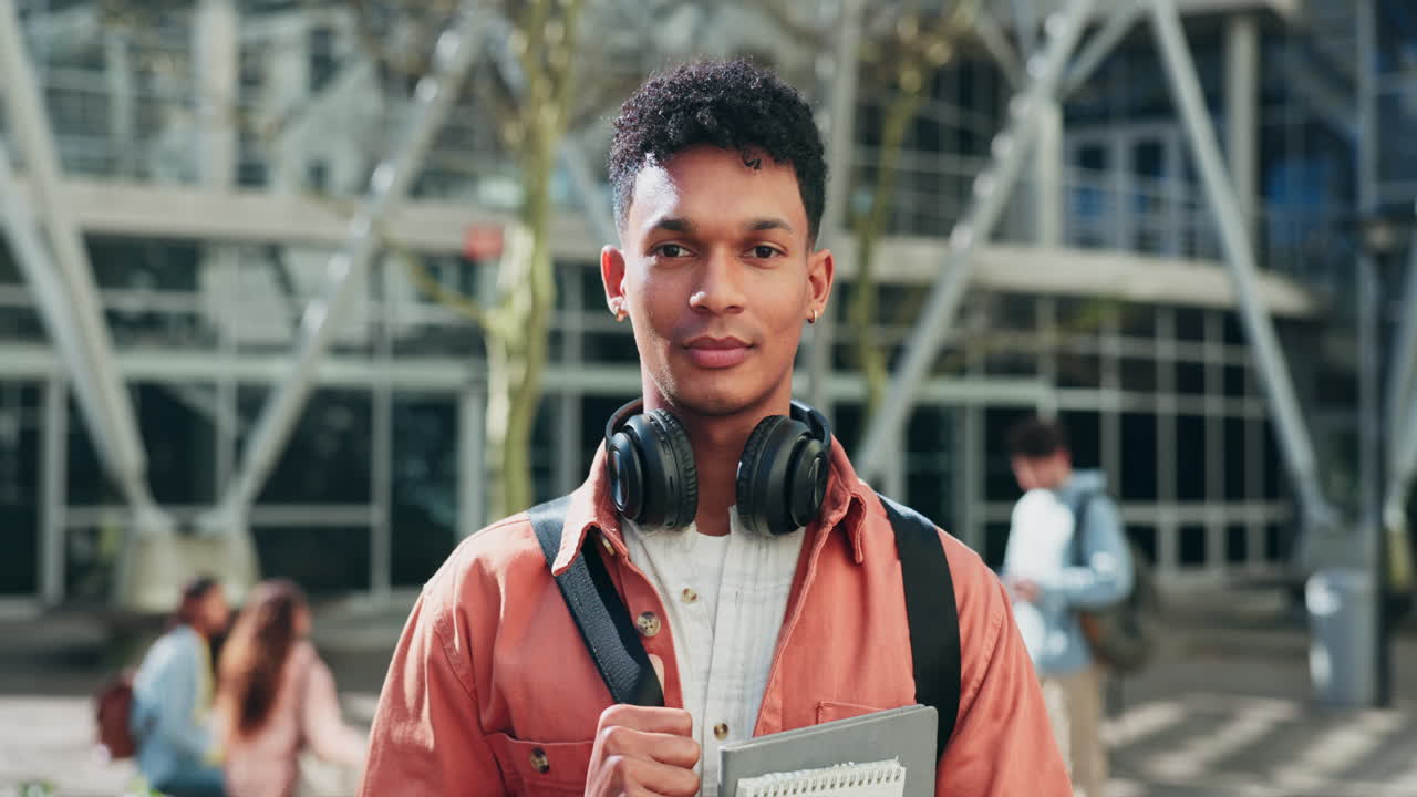 estudiante feliz en el campus