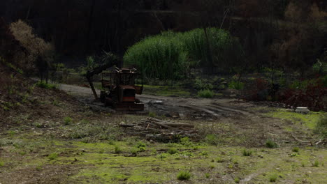 an abandoned truck left in the arson forest fire of the portuguese monchique mountains