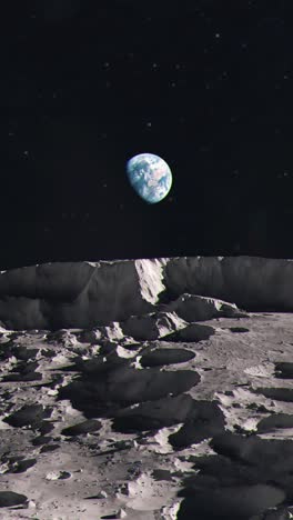 earthrise from the moon's surface