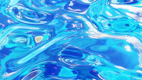 liquid pattern like waves in looped motion. 3d stylish abstract blue bg of wavy surface like brilliant liquid glass with beautiful gradient colors. 4k trendy colorful fluid animation.