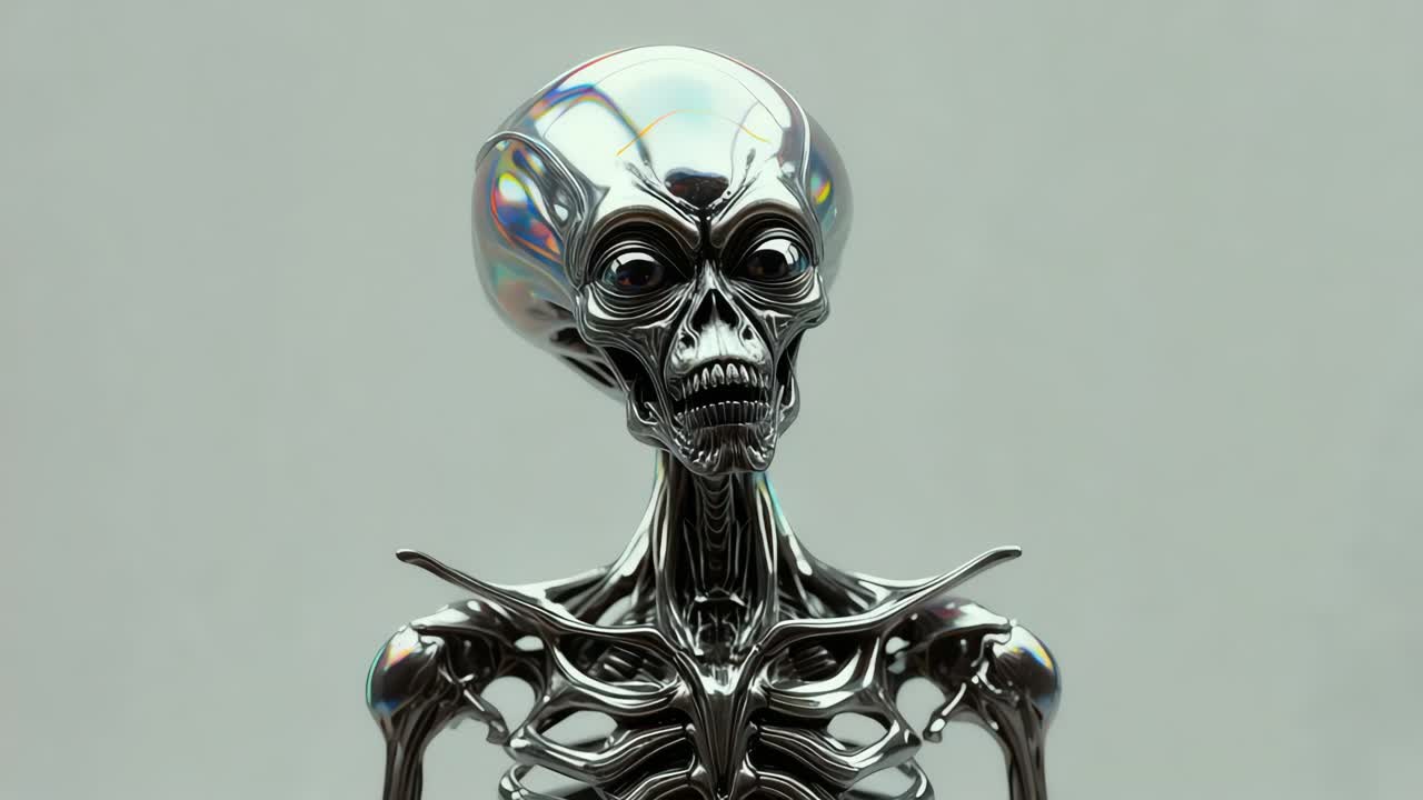 ritratto alieno metallico