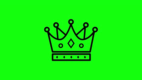 black transparent no color crown icon king green screen chroma key animations 3d