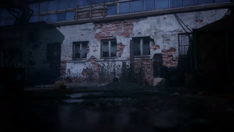 Beängstigende-Verlassene-Fabrik-In-Der-Nacht