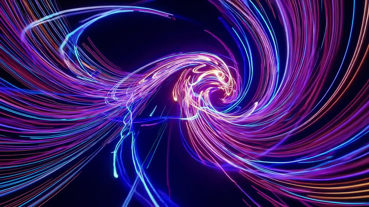 Abstract Neon Lines Swirl