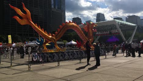 giant dragon and stage, toronto dragon festival, 2019