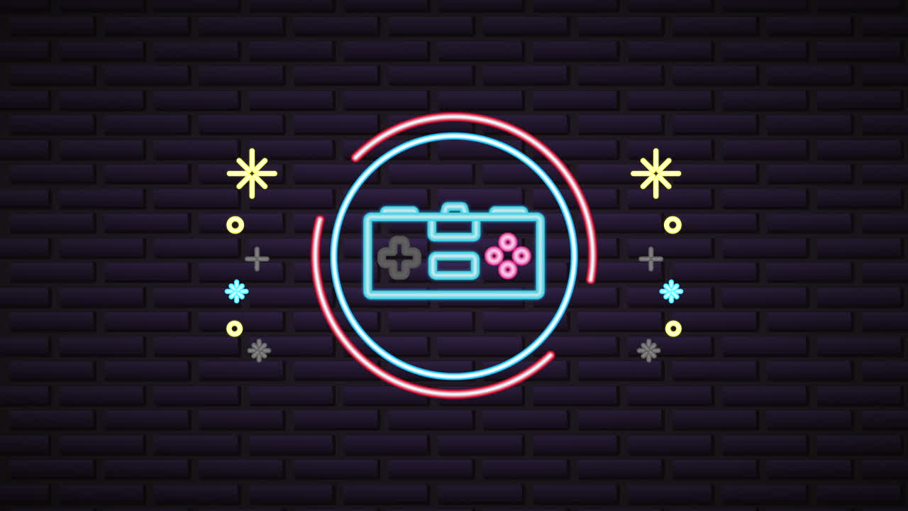 pared con luz de neón para el control de videojuegos