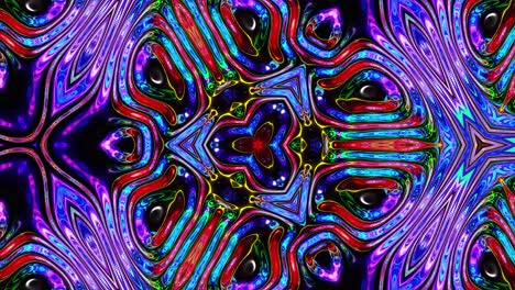 patrón simétrico iridescente líquido como el caleidoscopio con ondas. 3d elegante bucle abstracto bg, estructura ondulada de vidrio líquido brillante con hermosos colores de gradiente. 4k