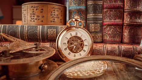 vintage pocket watch. vintage background concept of time history.