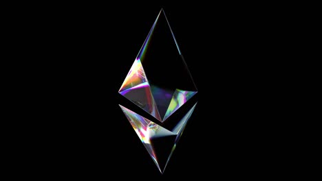 ethereum rotating animation. cryptocurrency. eth. blockchain