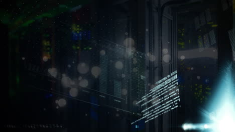 animation of financial data processing over computer servers