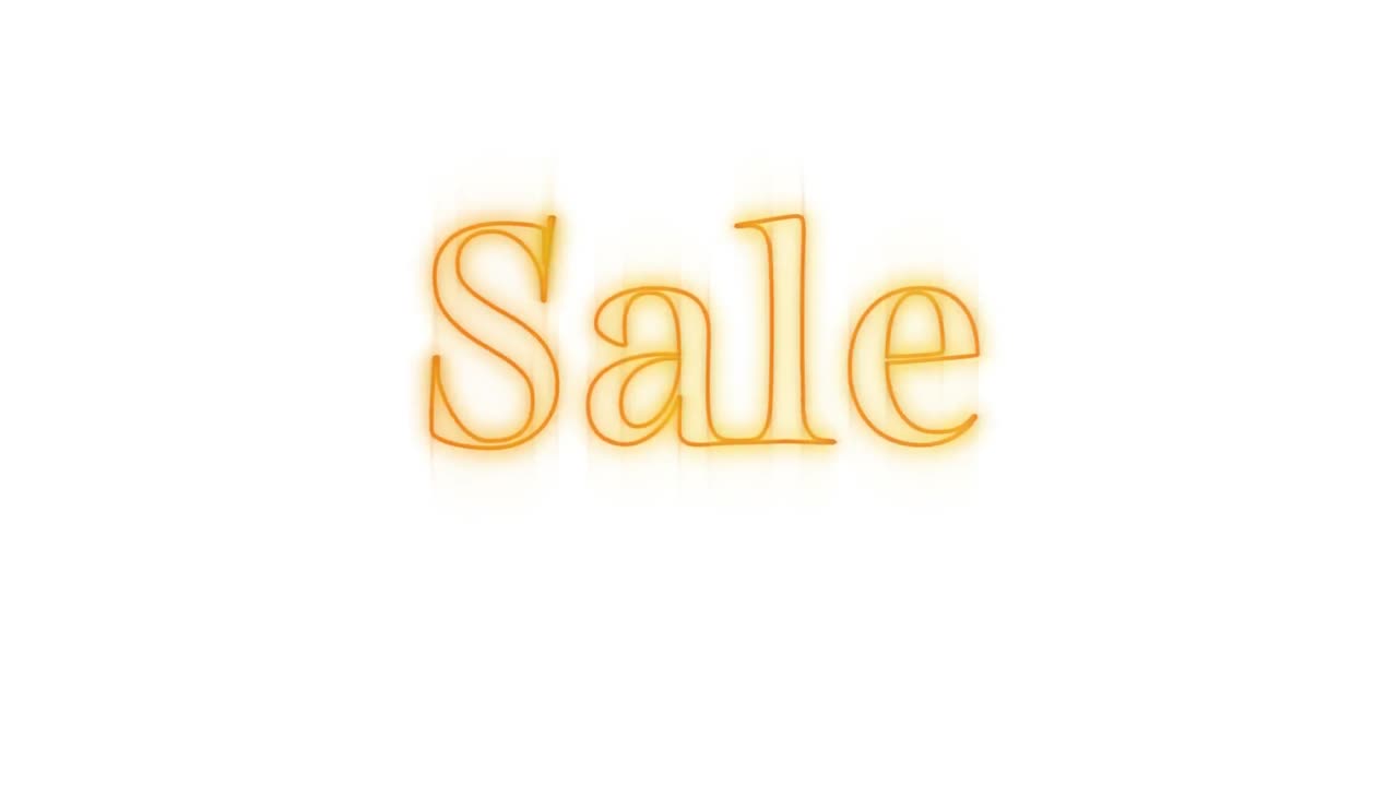 venta en neón amarillo sobre fondo blanco