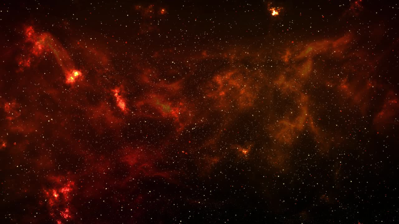 빛나는 성운과 별들을 뚫고 날아가는 4K 3D 렌더링 애니메이션, 별들의 무리를 통과하는 우주 여행