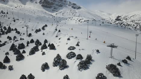 skiing resort drone view