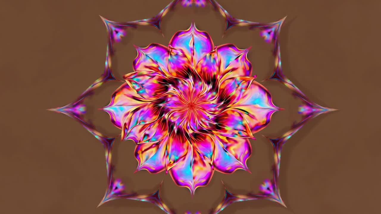 Colorful abstract flower design with vibrant petals. Abstract art with flower motif. Bright colors