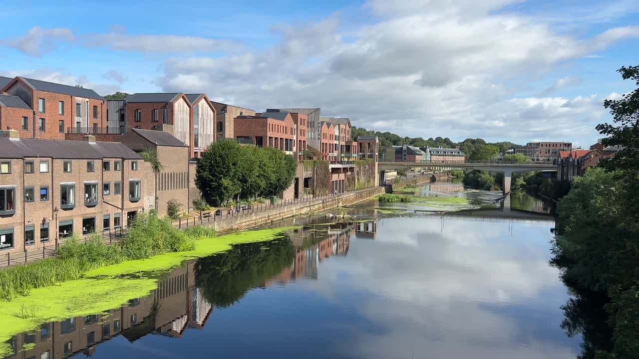 Durham town city north east england cathedral university river wear bridge