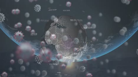 animation of virus cells over globes