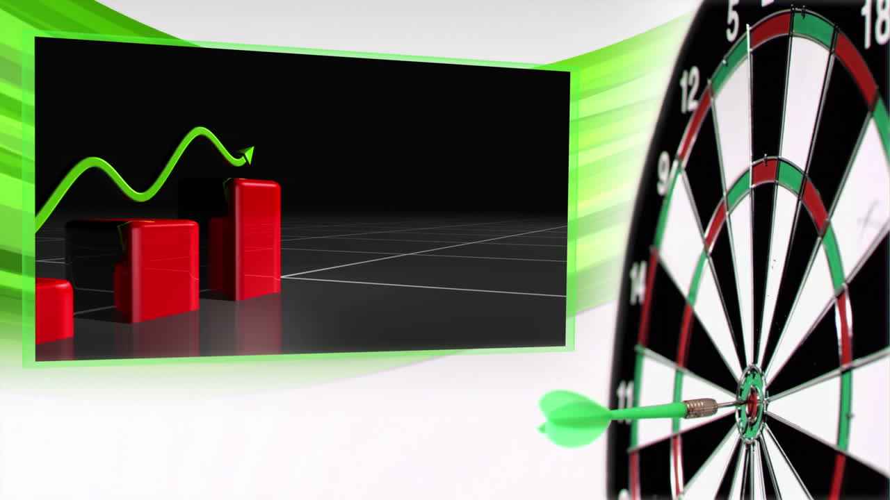 성장하는 그래프와 비즈니스 클립을 가진 애니메이션