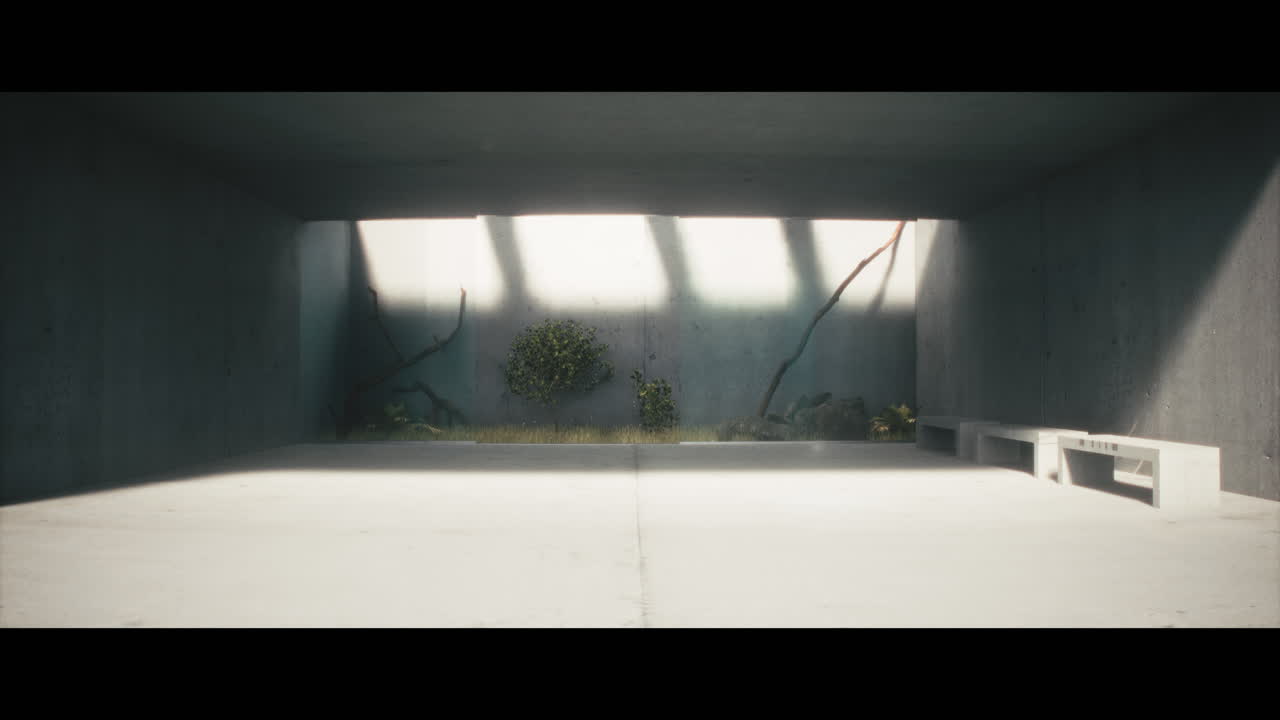Minimalist Concrete Garden Interior