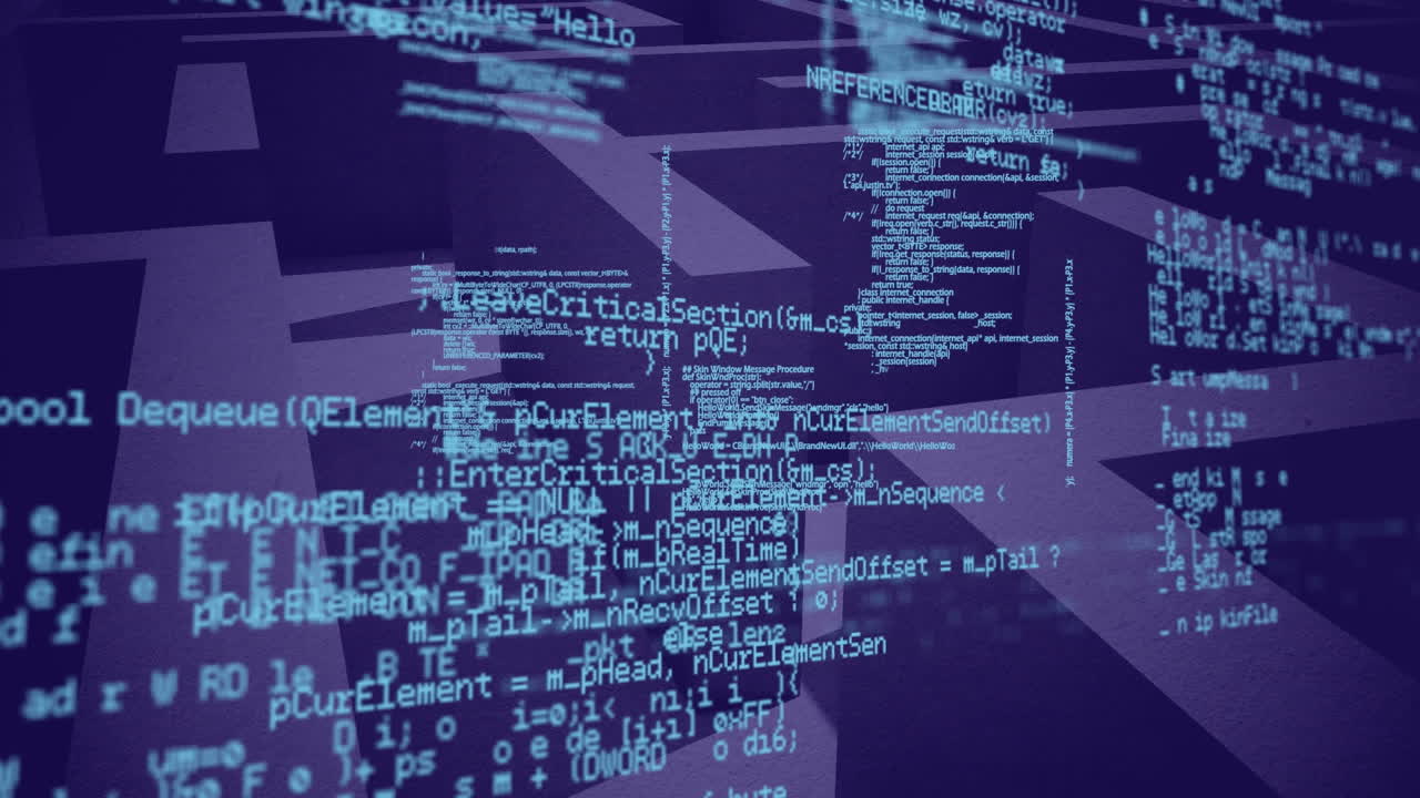 Animation of computer data processing over maze