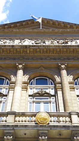 vertical of colon theater, opera house of buenos aires argentina front building